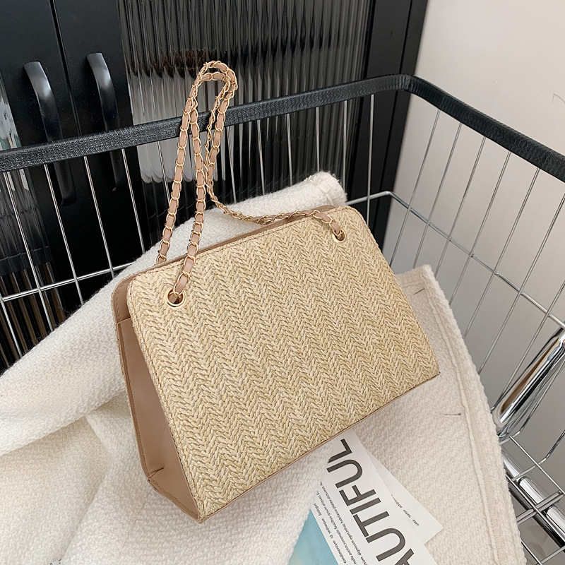 MZ Women's Retro Korean Straw Shoulder Bag Crossbody Mini Square 2022 New