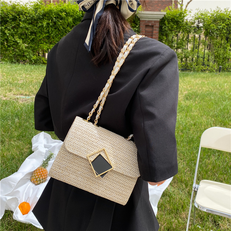 Trendy Spring Summer Textured Woven Straw Crossbody Bag for Women 2022 New - Image 4
