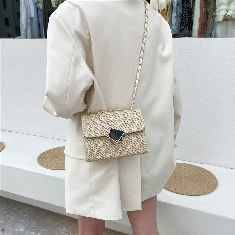 Trendy Spring Summer Textured Woven Straw Crossbody Bag for Women 2022 New - Image 3