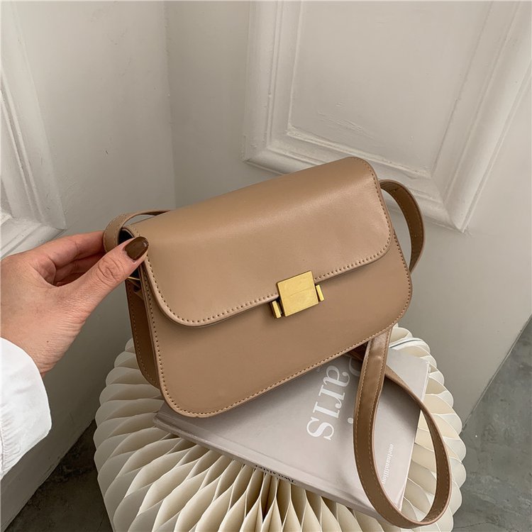 MZ Solid Color Small Square Crossbody Bag Women PU Soft Shoulder Bag