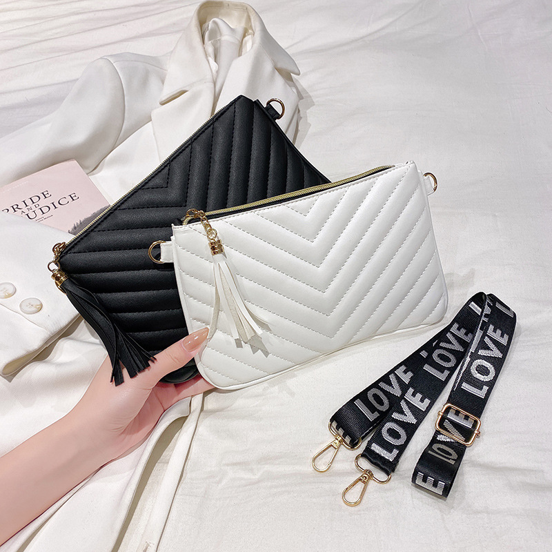 Women's Embroidered Envelope Shoulder Bag Crossbody PU Purse - Image 3