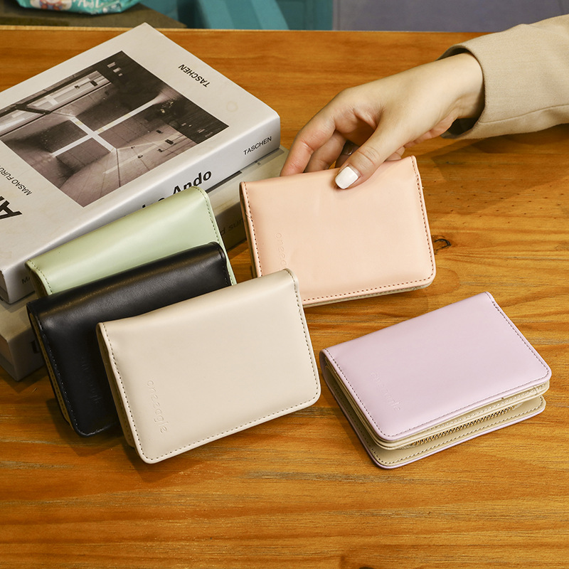 Women's Simple Fashion Mini Wallet New Trendy Multi-Color Zipper Clutch