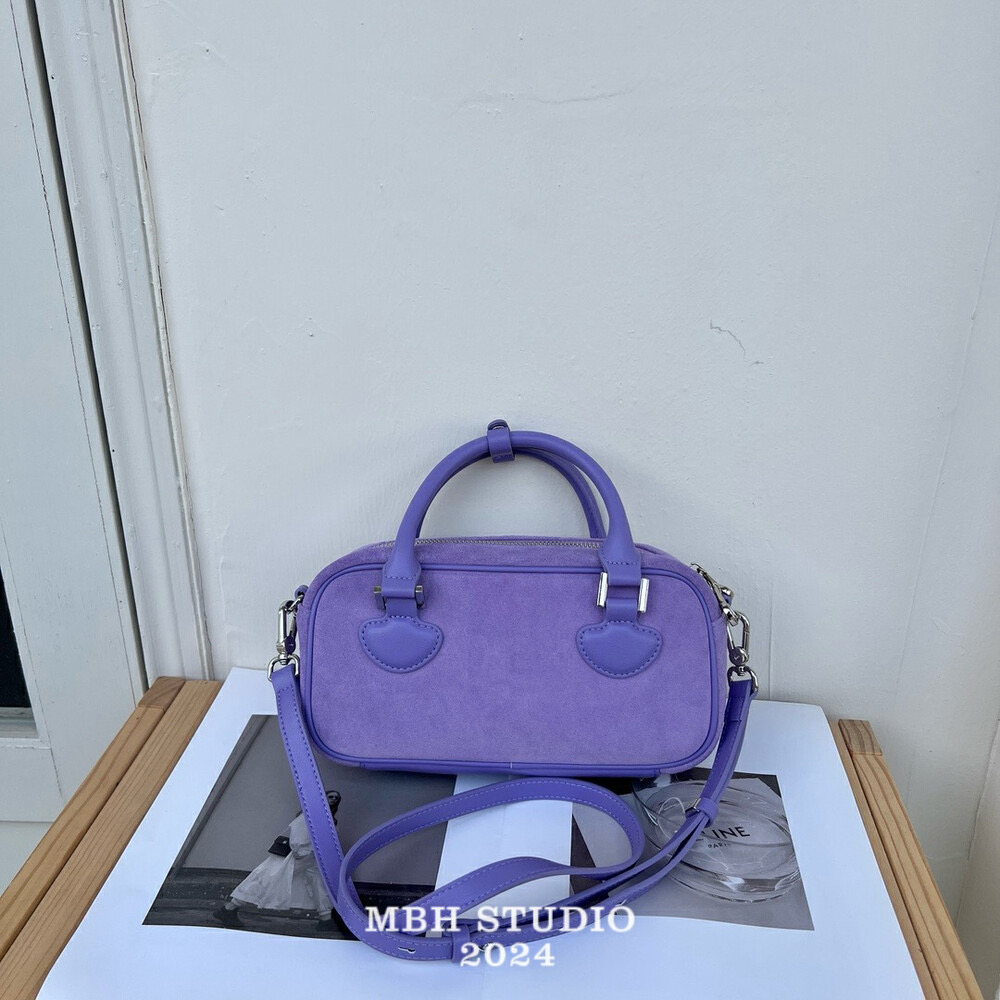 MBH Matte Leather Heart Boston Bowling Bag with Shoulder Strap - Image 2